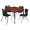 Regency Tables > Height Adjustable > Square Table & Chair Sets, 48 W, 48 L, 23-34 H, Cherry TB4848CHAPBK40BK - alternate 1